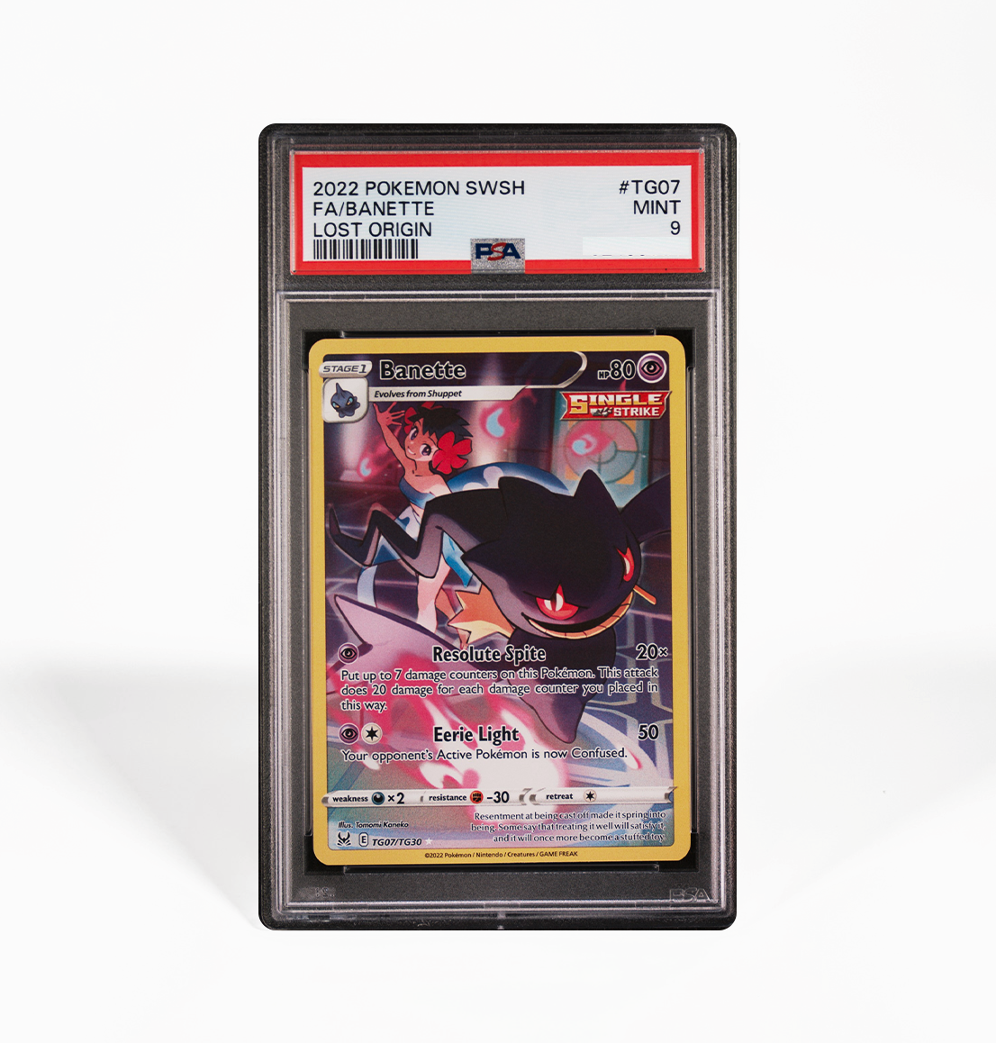 PSA 9 Banette Lost Origin TG07 Pokemon card