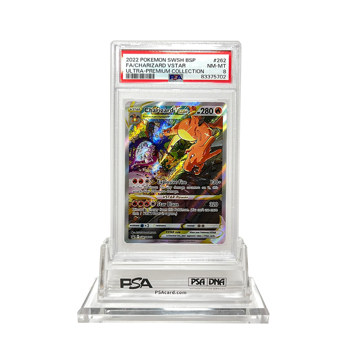 PSA 8 Graded Charizard VStar SWSH #262 Pokemon card