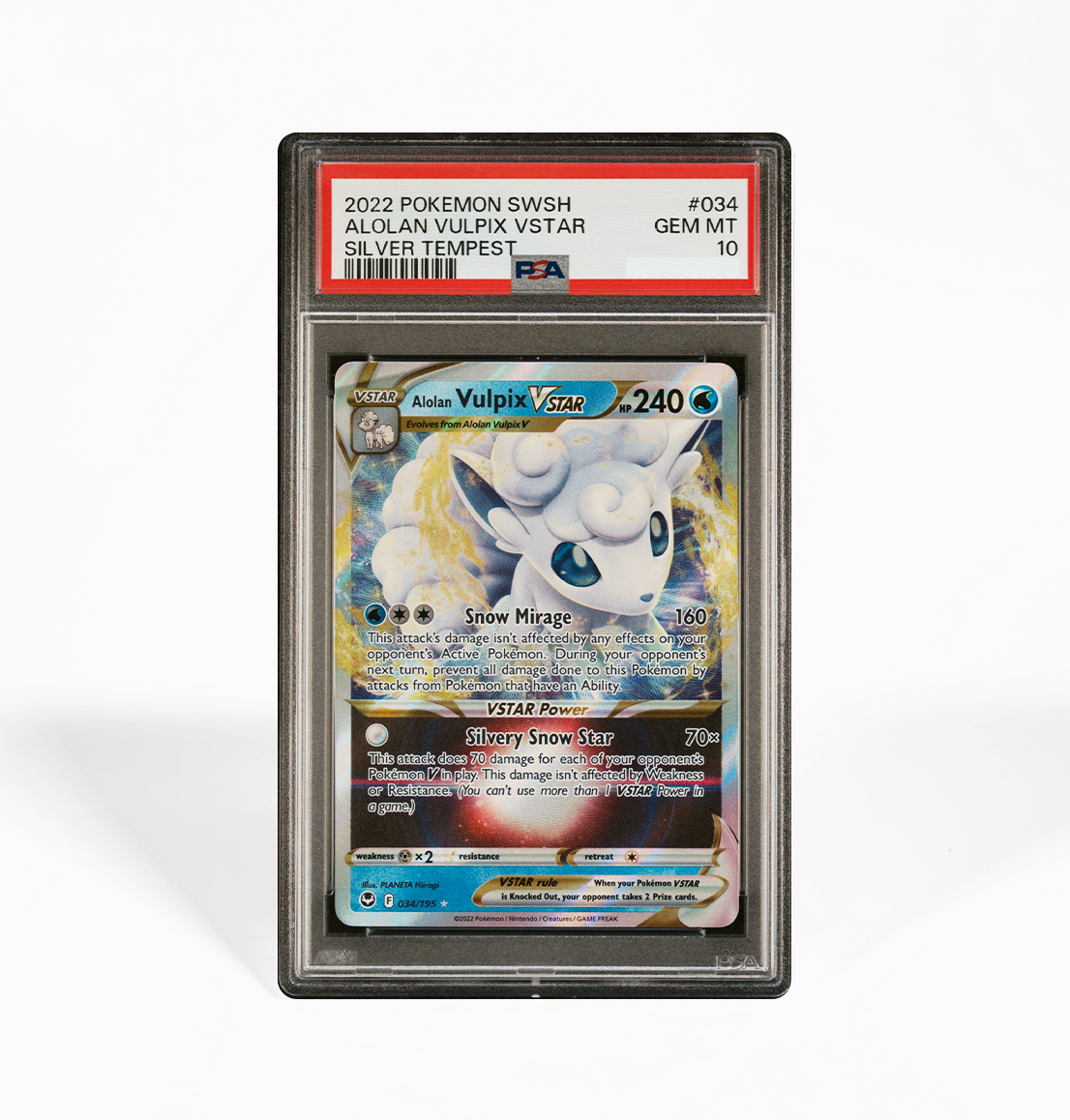 PSA 10 Vulpix VStar #034 Silver Tempest Pokemon card