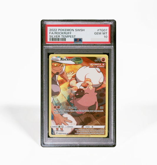 PSA 10 Rockruff #TG07 Silver Tempest Pokemon card