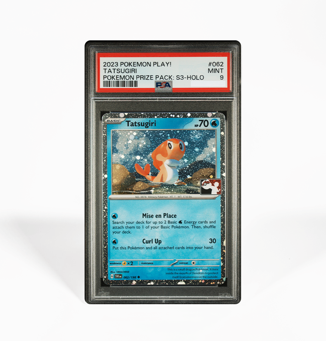 PSA 9 Tatsugiri #062 Pokemon Play! Prize Pack Series 3 Pokemon card