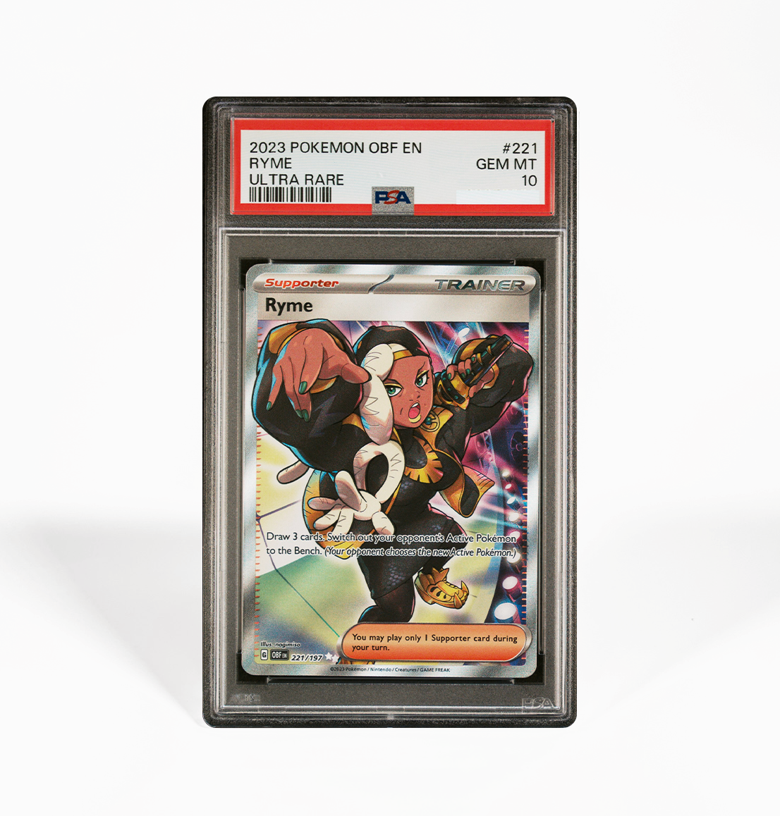 PSA 10 Ryme Obsidian Flames #221 Pokemon card