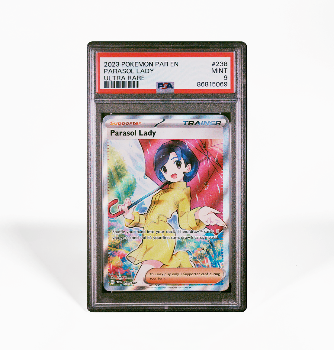 PSA 9 Parasol Lady #238 Paradox Rift Pokemon card