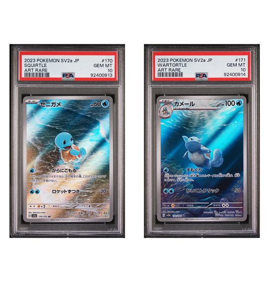 PSA 10 Sequential Squirtle #170 & Wartortle #171 Pokemon 151 SV2a Japanese Pokemon cards