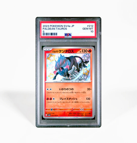 PSA 10 Paldean Tauros SV4a #212 Shiny Treasure ex Pokemon card
