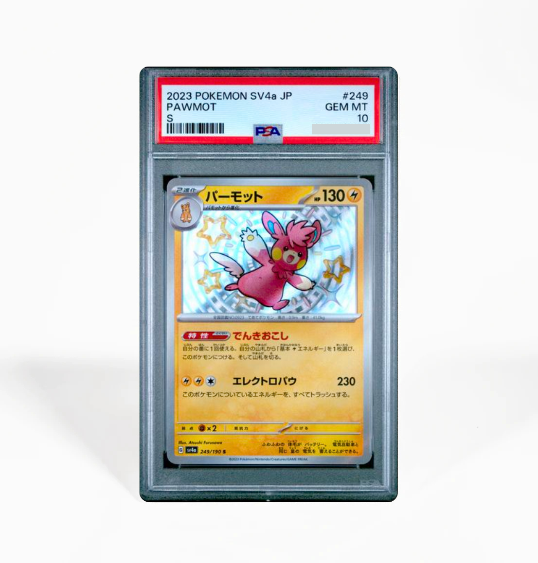 PSA 10 Pawmot SV4a #249 Shiny Treasure ex Pokemon card