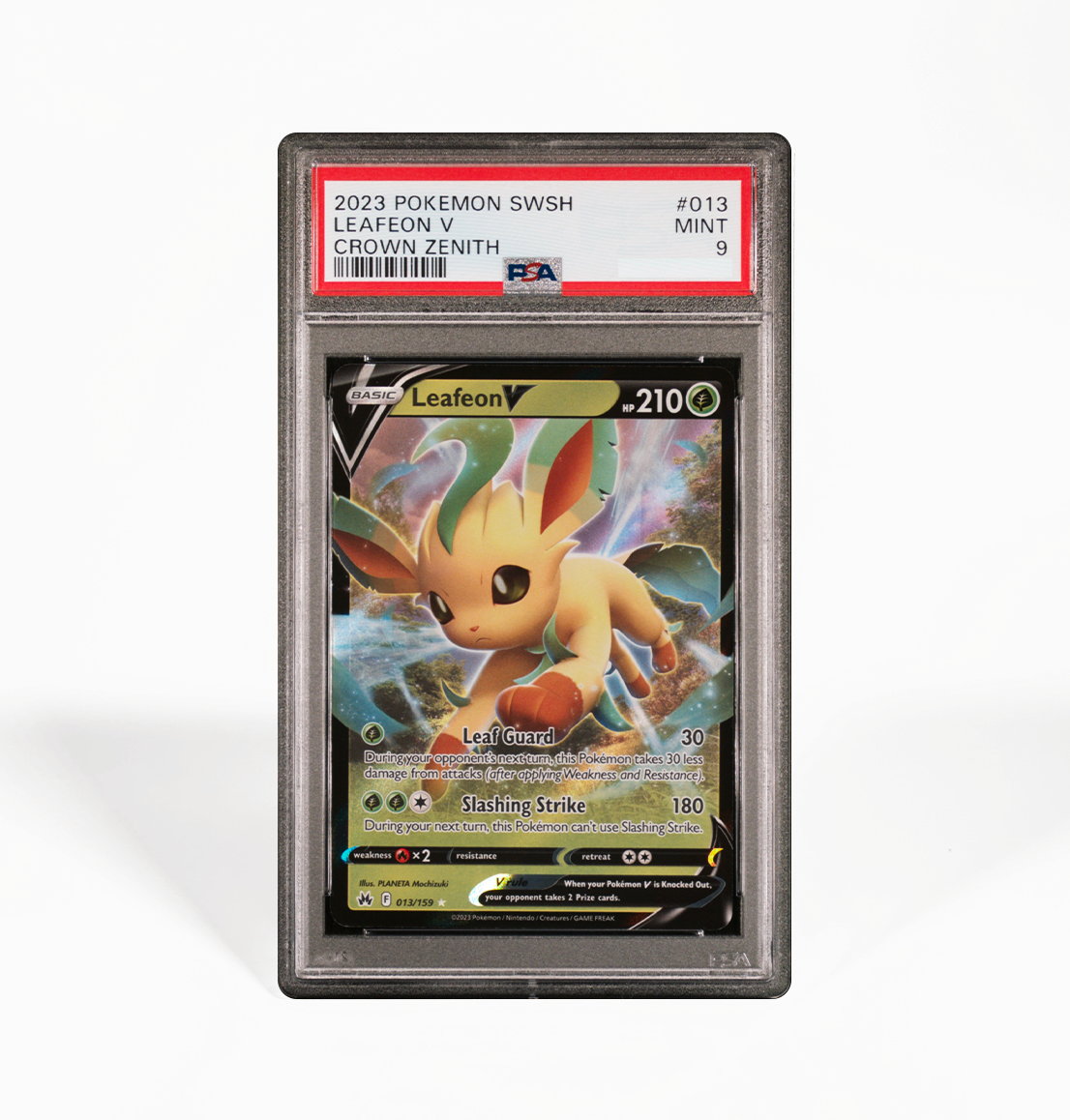 PSA 9 Leafeon V #013 Crown Zenith Pokemon card