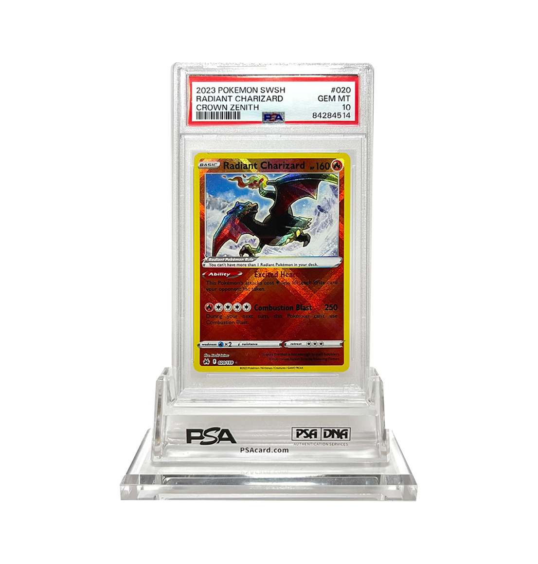 PSA 10 Radiant Charizard Crown Zenith 020 Pokemon card
