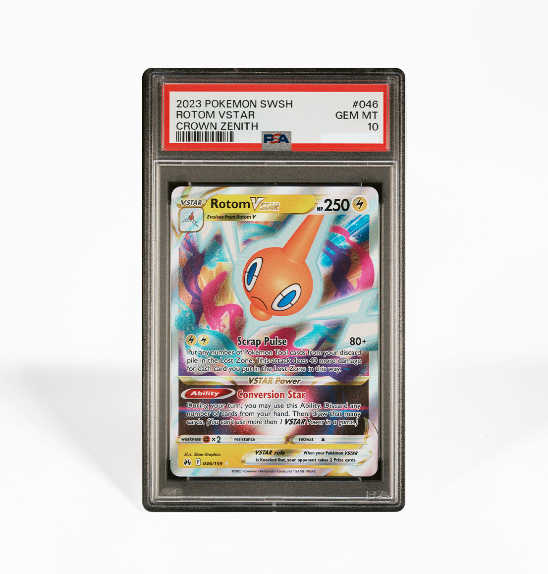 PSA 10 Rotom VStar Crown Zenith #046 Pokemon card