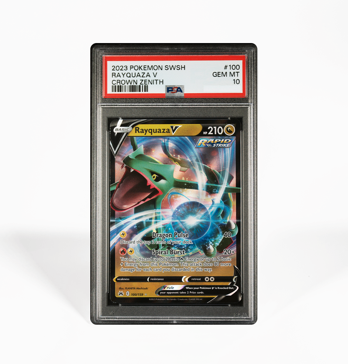PSA 10 Rayquaza V Crown Zenith #100 Pokemon card GorillaTCG PSA 10 Rayquaza V Crown Zenith #100 Pokemon card GorillaTCG
