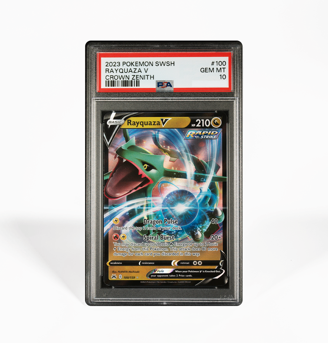 PSA 10 Rayquaza V Crown Zenith #100 Pokemon card