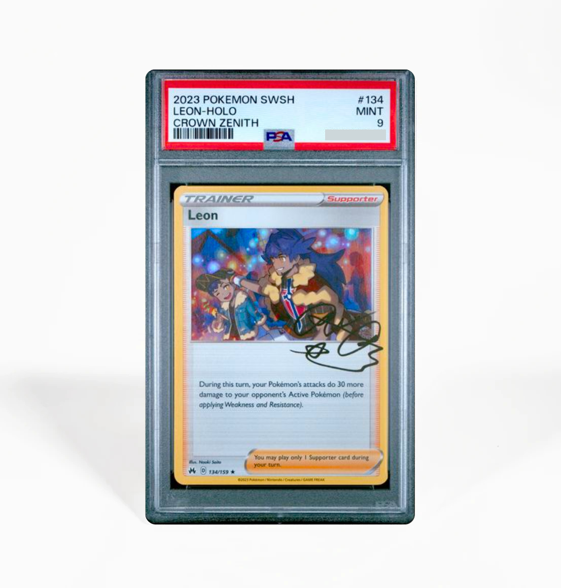 PSA 9 Leon Holo Crown Zenith #134 Pokemon card