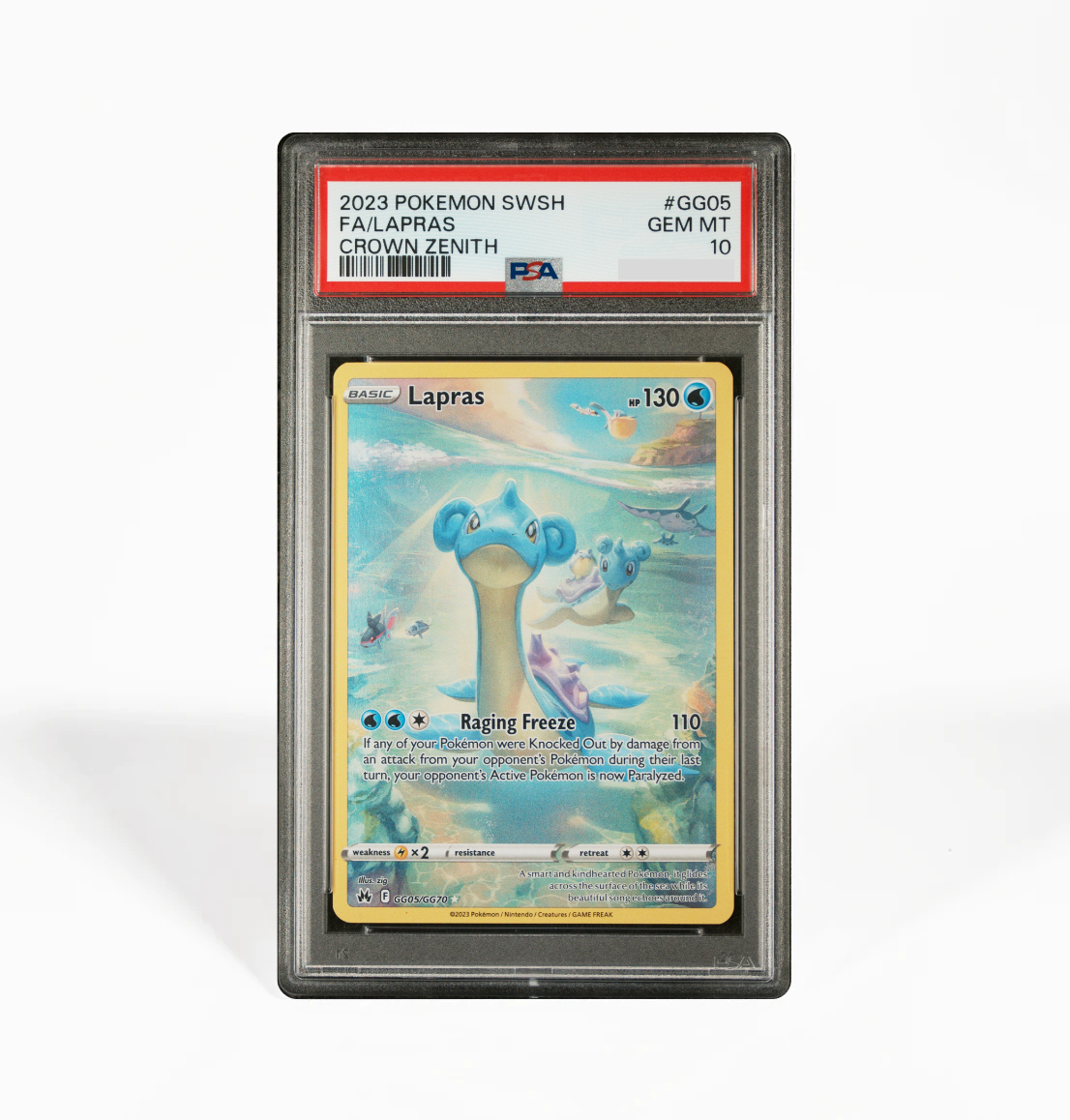 PSA 10 Lapras #GG05 Crown Zenith Pokemon card