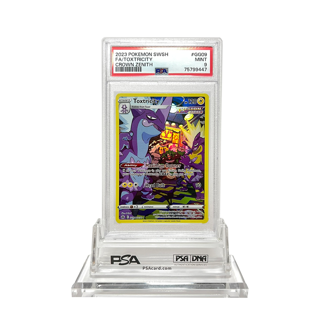 PSA 9 Toxtricity Crown Zenith GG09 Pokemon card