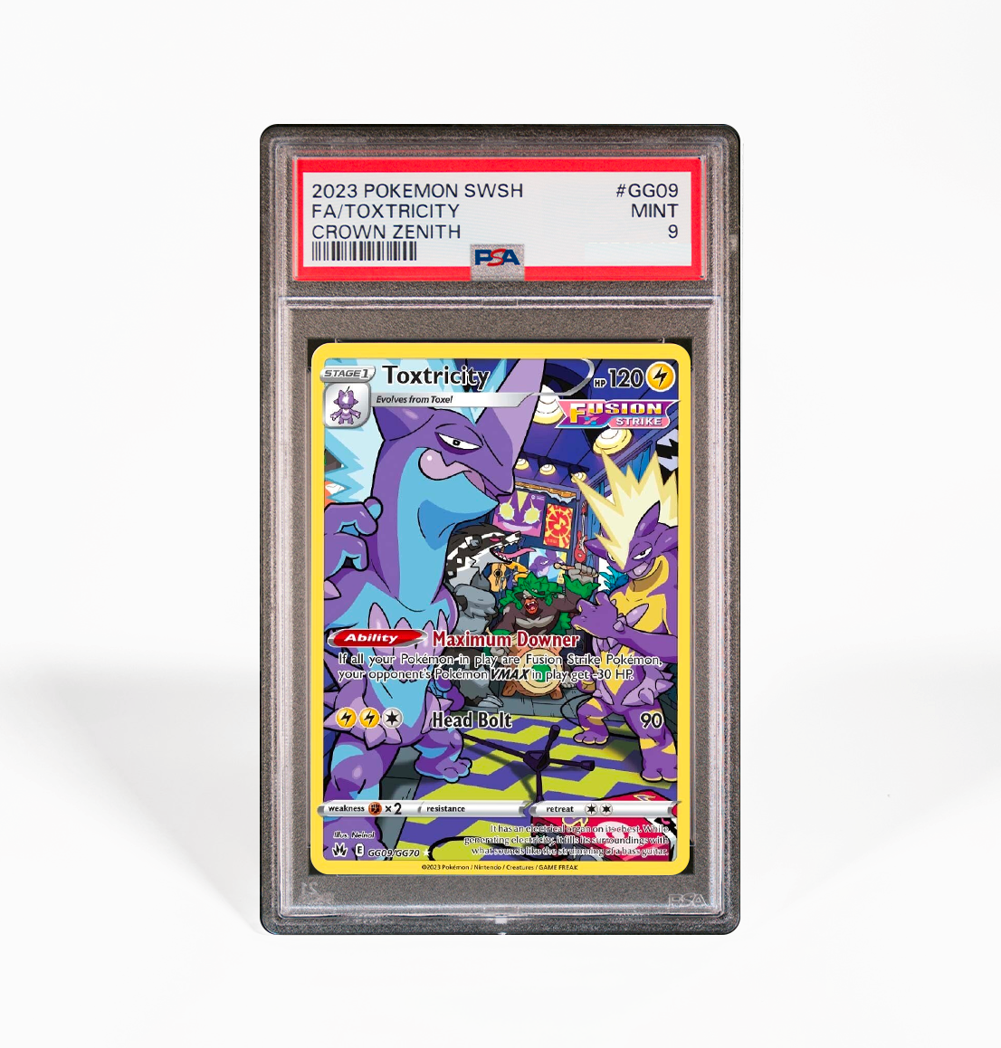 PSA 9 Toxtricity Crown Zenith GG09 Pokemon card