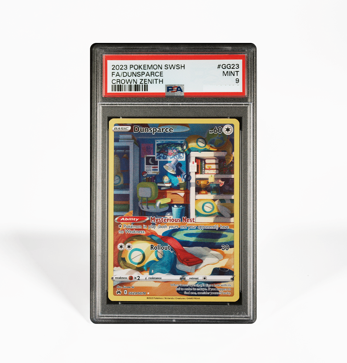 PSA 9 Dunsparce Crown Zenith #GG23 Pokemon card