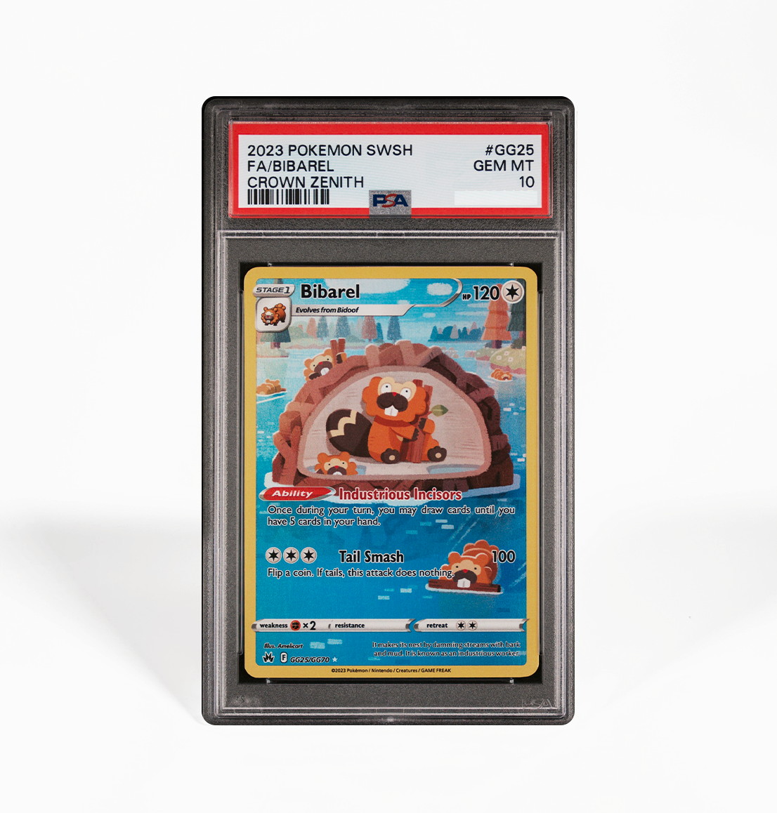 PSA 10 Bibarel #GG25 Crown Zenith Pokemon card