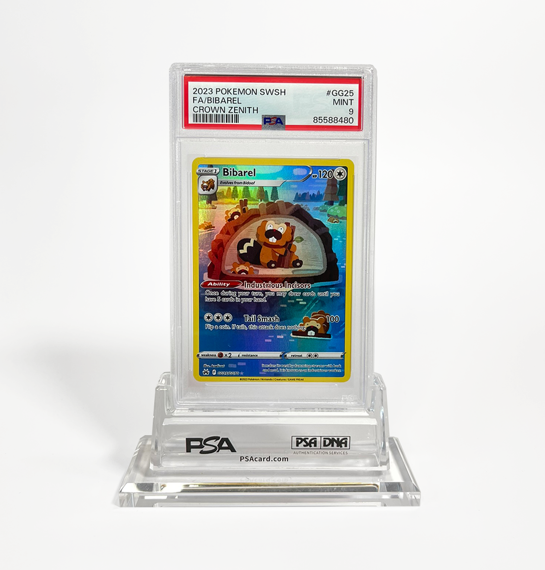 PSA 9 Bibarel #GG25 Crown Zenith Pokemon card