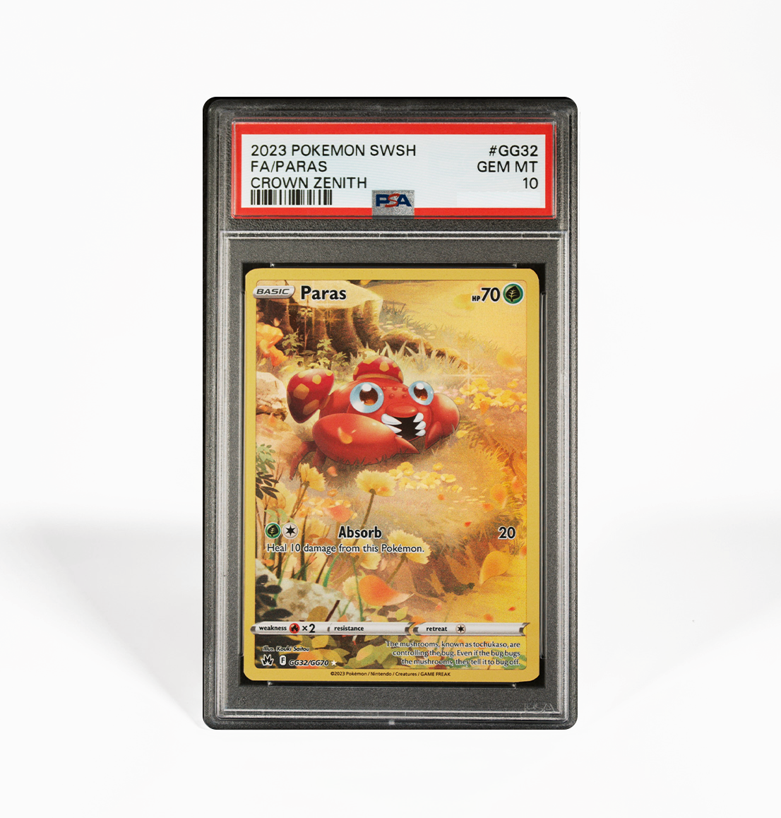 PSA 10 Paras Crown Zenith #GG32 Pokemon card