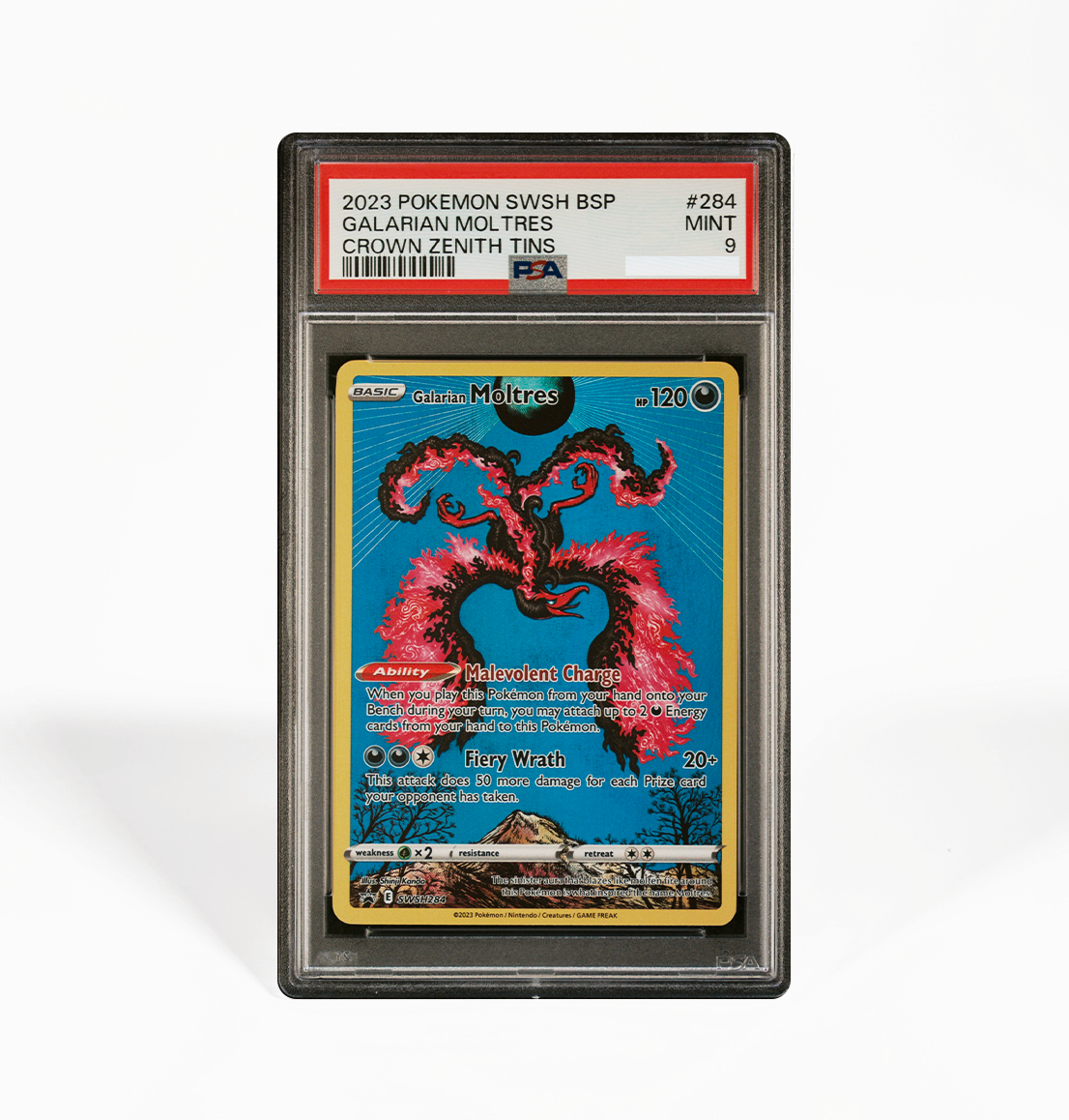 PSA 9 Galarian Moltres SWSH #284 Pokemon card