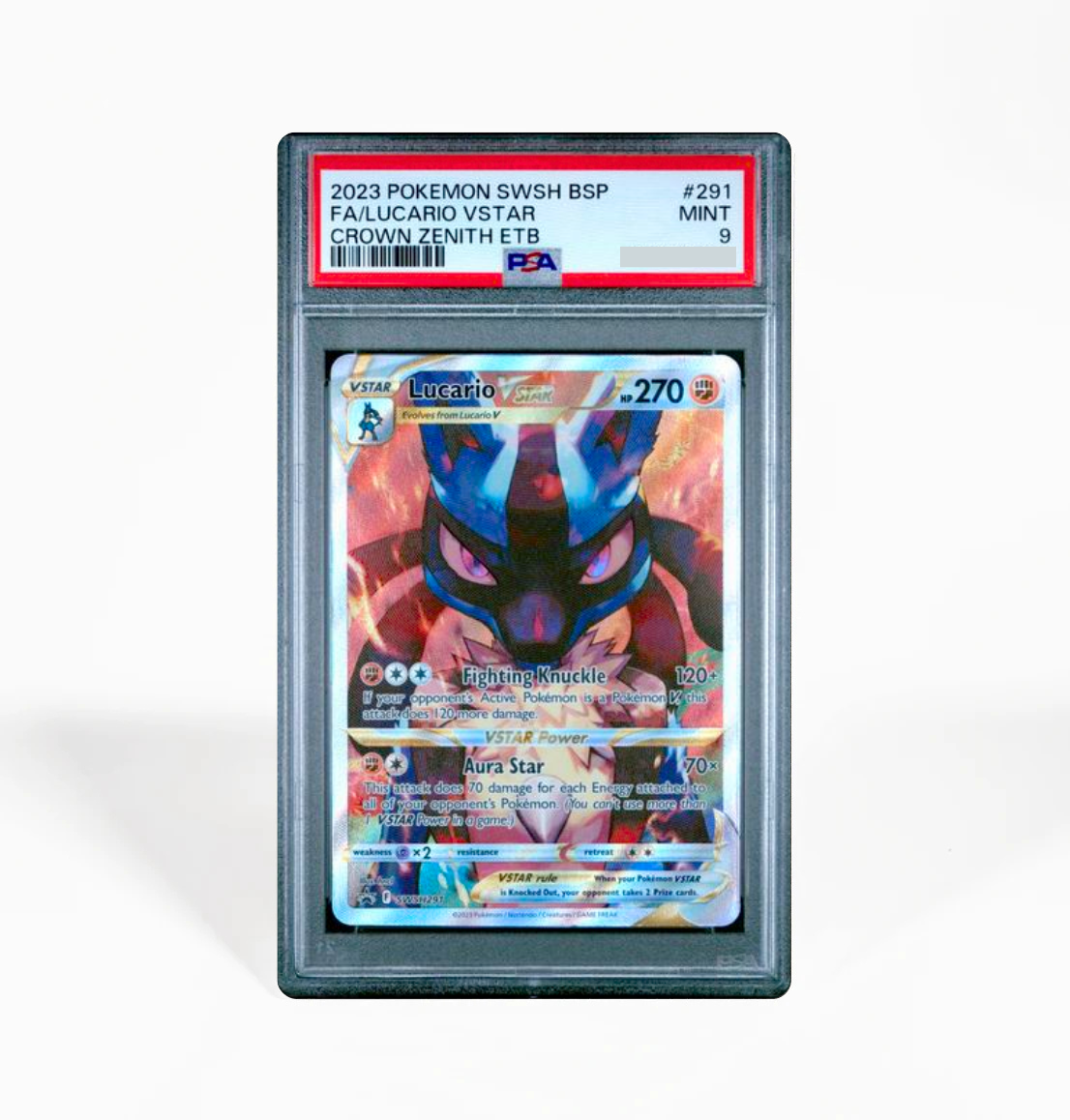 PSA 9 Lucario VStar Promo SWSH #291 Pokemon card