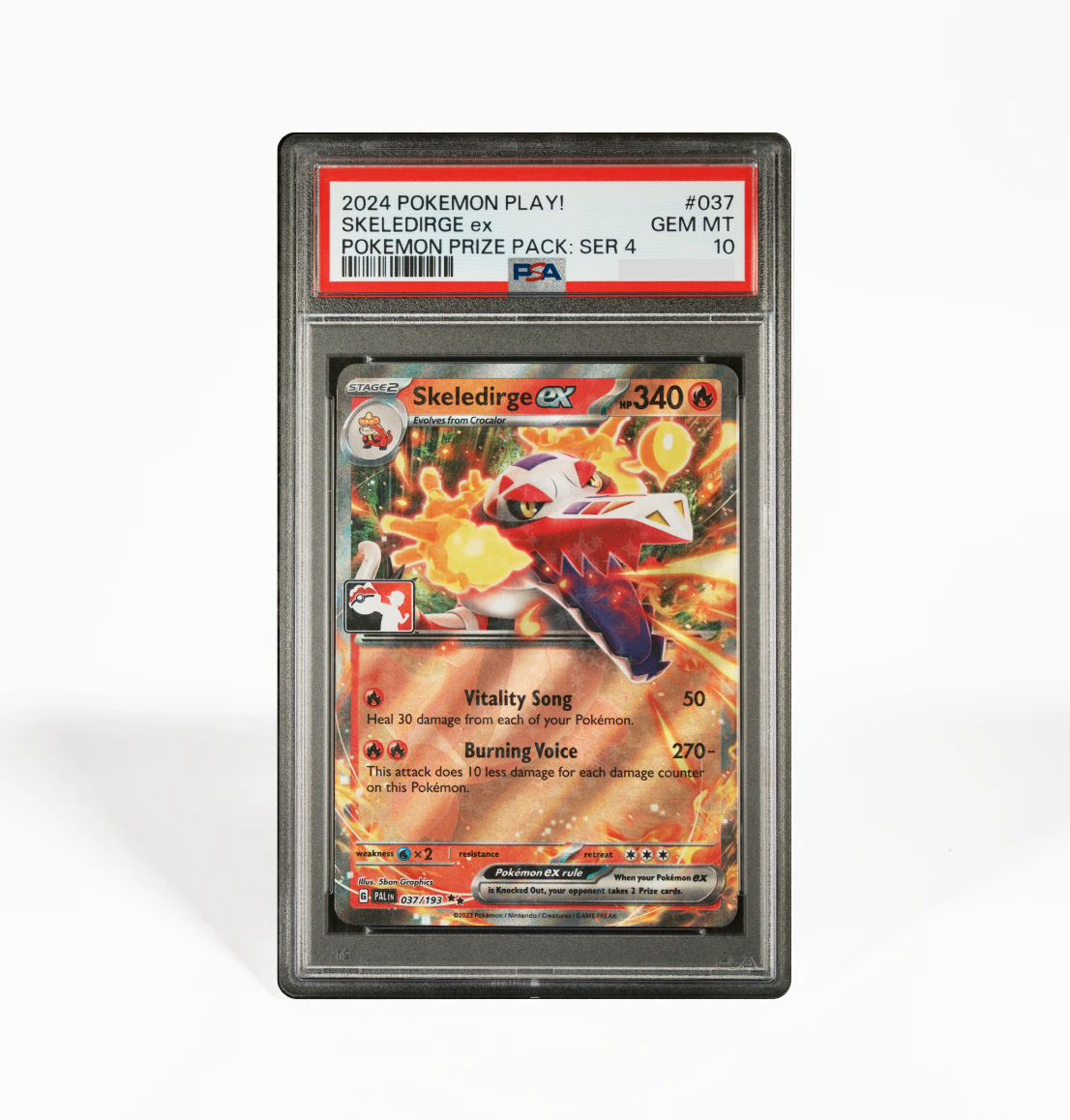 PSA 10 Skeledirge ex #037 Pokemon Play! Prize Pack Series 4 Pokemon card