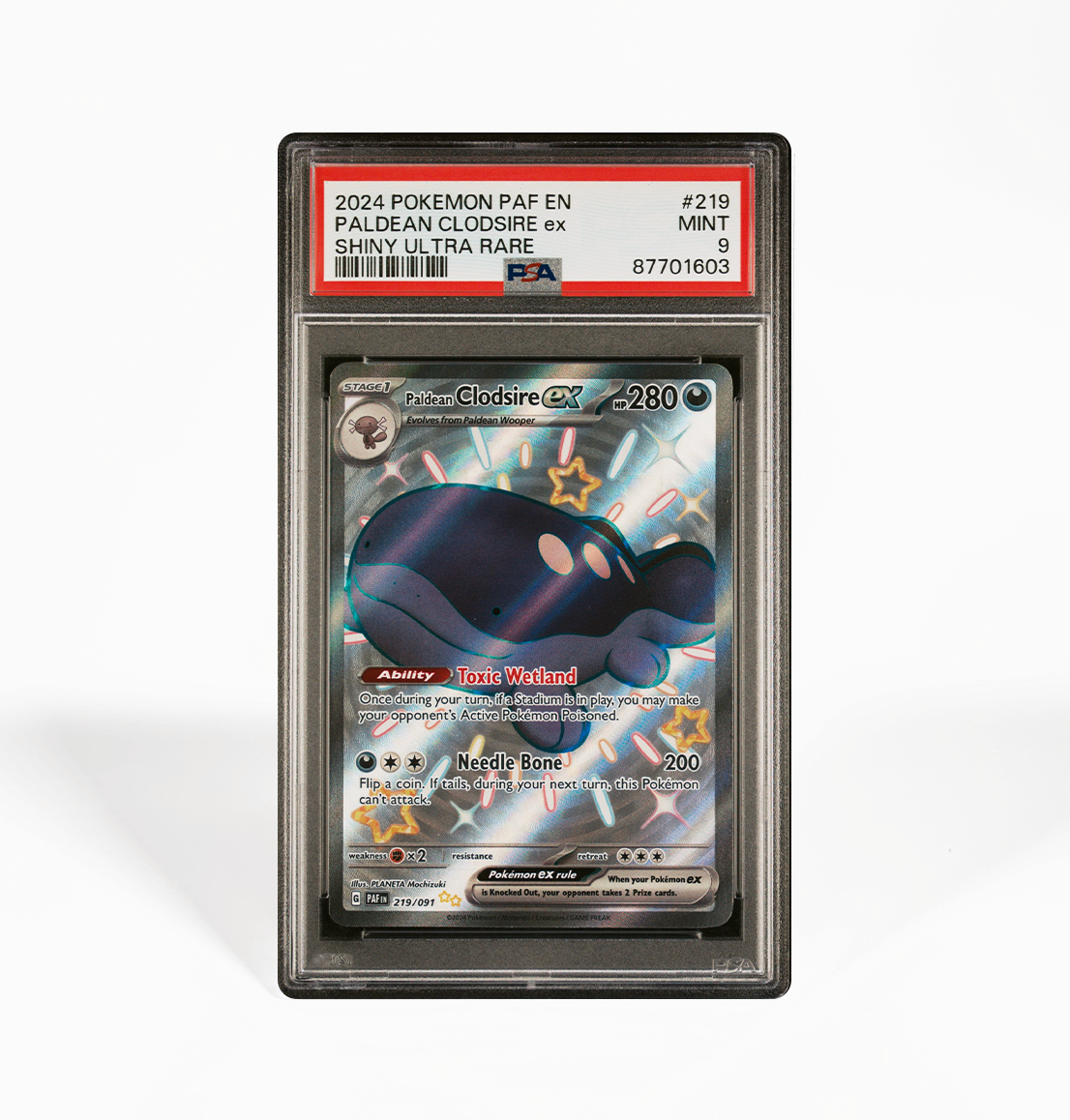 PSA 9 Paldean Clodsire ex Paldean Fates #219 Pokemon card