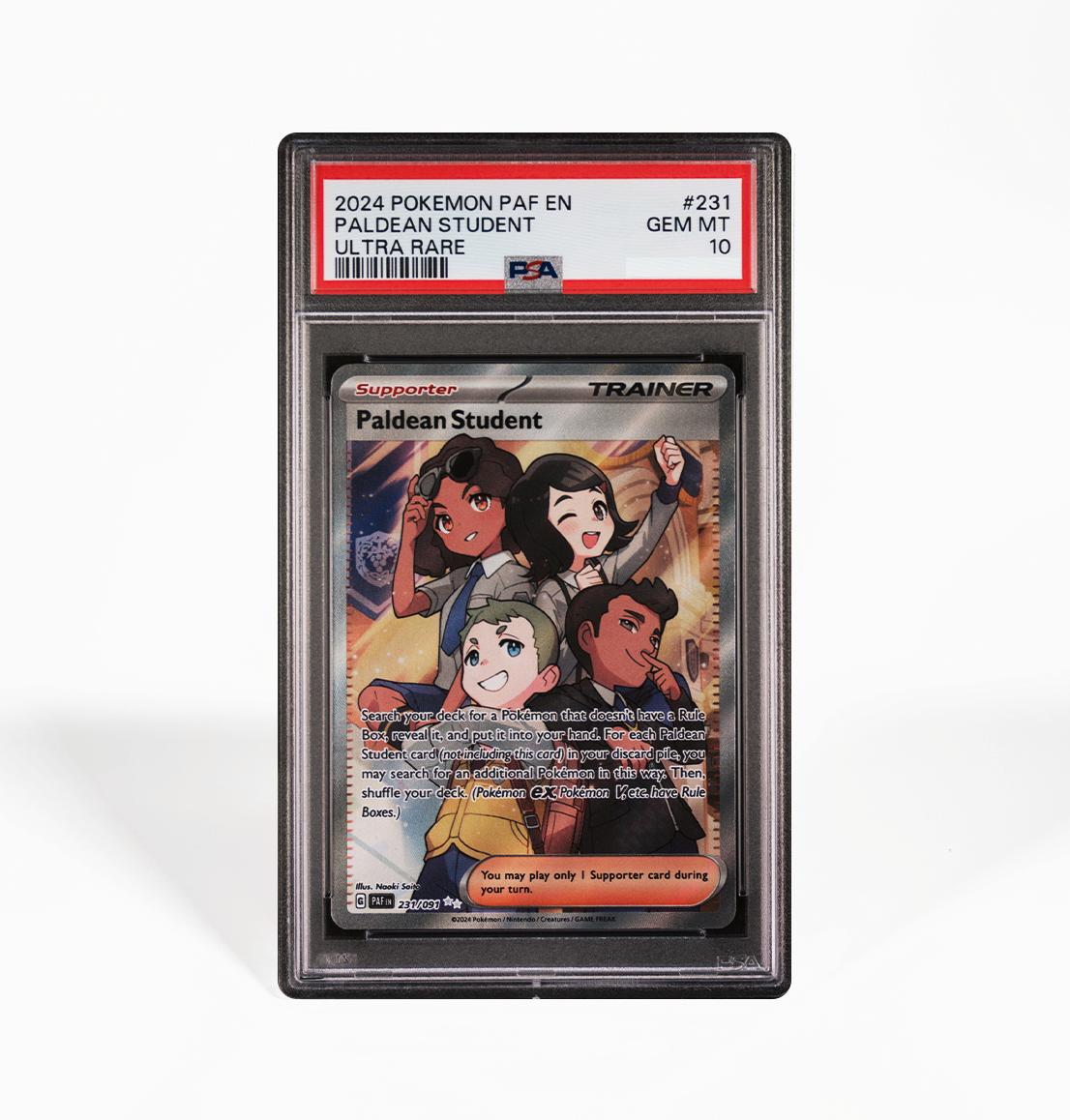 PSA 10 Paldean Student Paldean Fates #231 Pokemon card