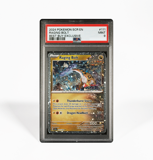 PSA 9 Raging Bolt Best Buy Exclusive Stellar Crown #111 Pokemon card