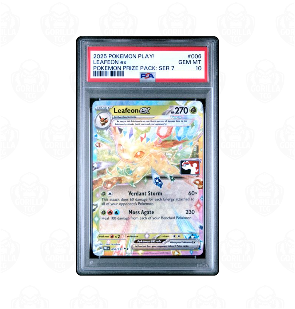 PSA 10 Leafeon ex #006 Pokemon Play! Prize Pack Series 7 Pokemon card