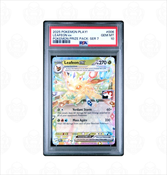 PSA 10 Leafeon ex #006 Pokemon Play! Prize Pack Series 7 Pokemon card