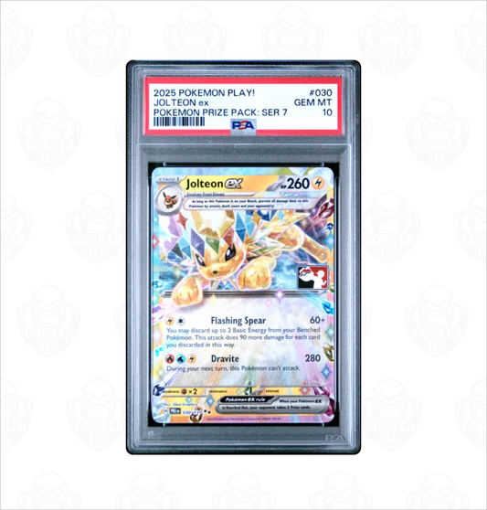 PSA 10 Jolteon ex #030 Pokemon Play! Prize Pack Series 7 Pokemon card