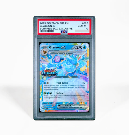 PSA 10 Glaceon ex Surprise Box Prismatic Evolutions #026 Pokemon card