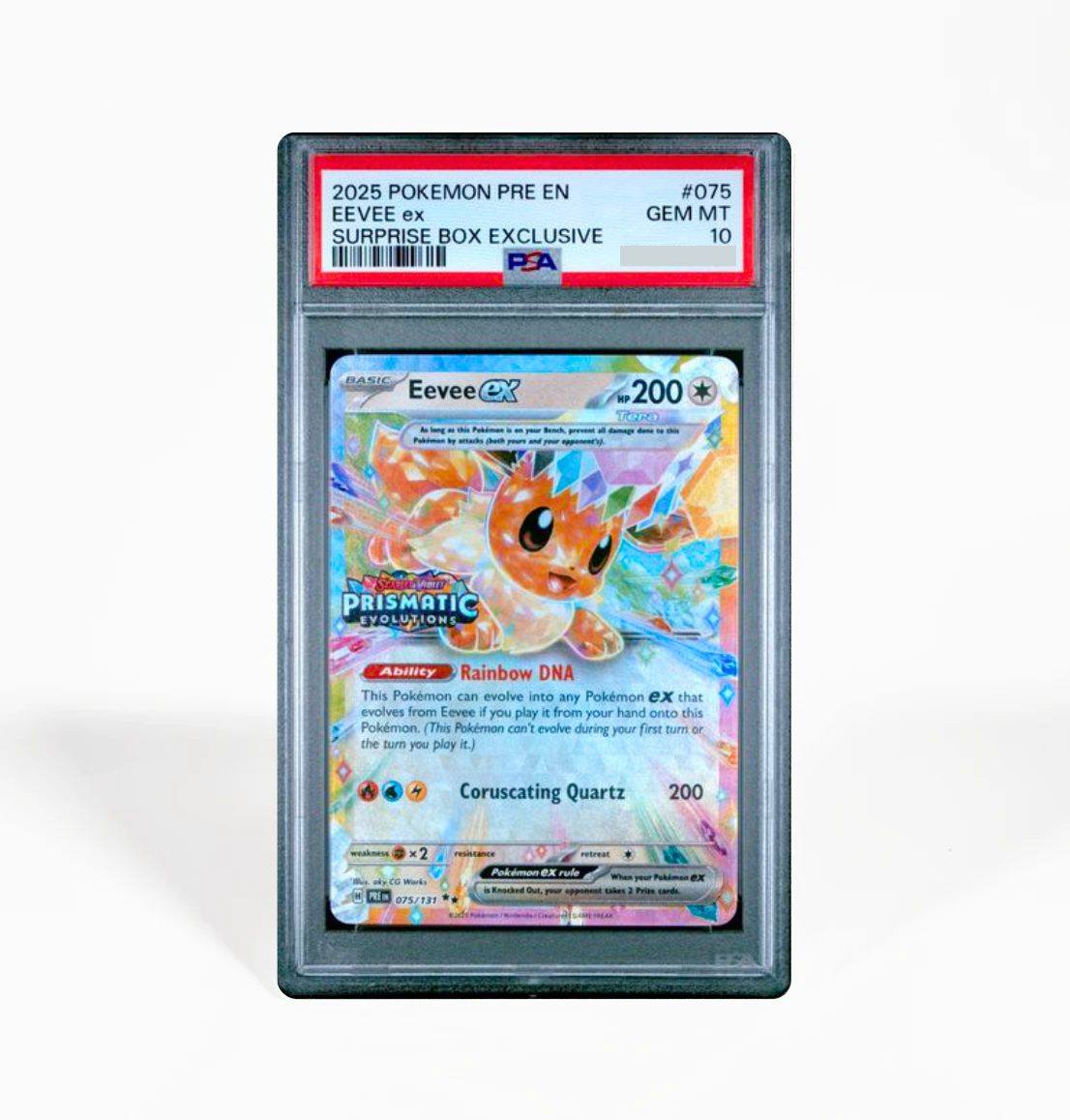 PSA 10 Eevee ex Surprise Box Prismatic Evolutions #075 Pokemon card
