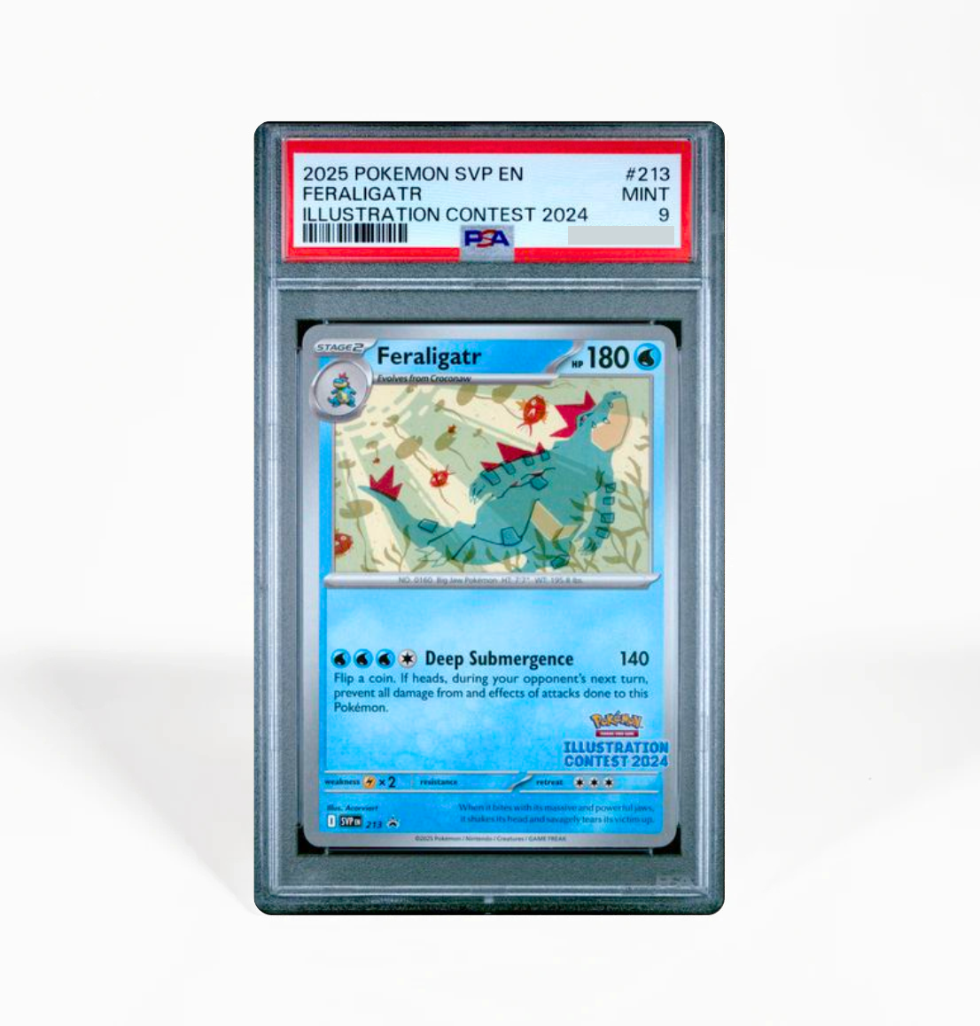 PSA 9 Sequential Set Feraligatr Pikachu Toxtricity SVP #213 #214 #215 Illustration Contest 2024 Pokemon card