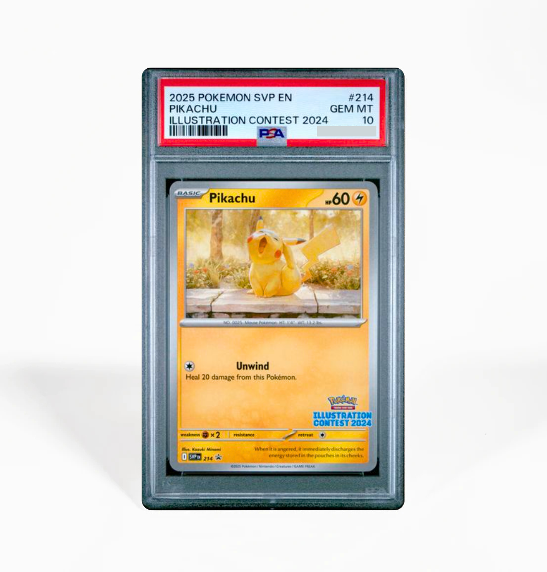 PSA 10 Pikachu SVP #214 Illustration Contest 2024 Pokemon card