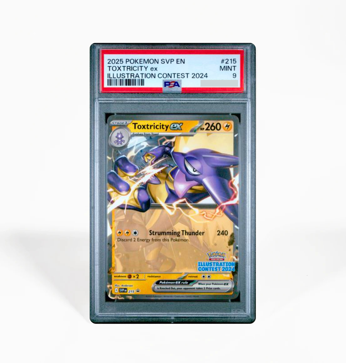 PSA 9 Sequential Set Feraligatr Pikachu Toxtricity SVP #213 #214 #215 Illustration Contest 2024 Pokemon card