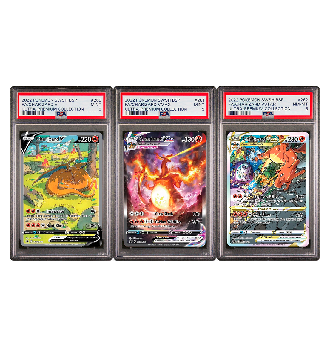 PSA Graded Sequential Charizard UPC Promo cards bundle